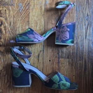 Zara flora block heel sandals